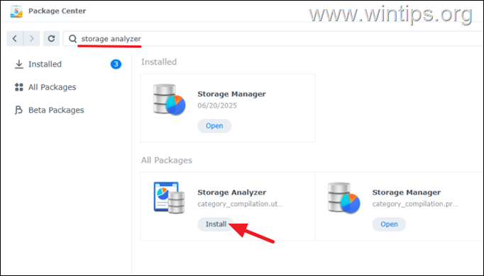 Install Storage Analyzer Synology