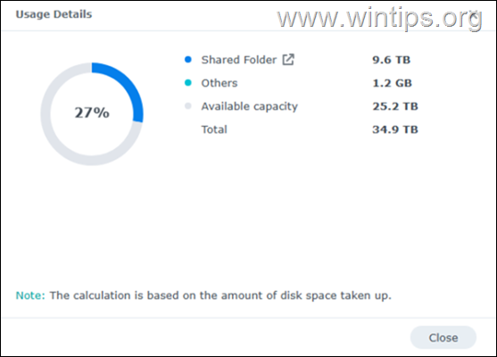 Usage Details Synology