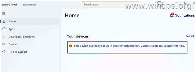 FIX: The device is already set up in another organization in Company Portal or during Enroll