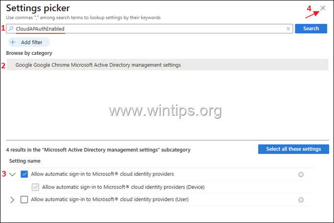 automatic sign-in to Microsoft® cloud identity providers 