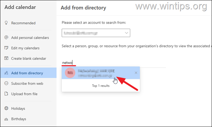 add another calendar outlook for web