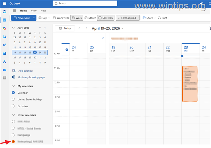 add shared calendar outlook for web (OWA)