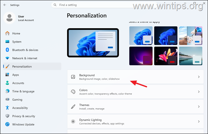 Change Background Windows 11