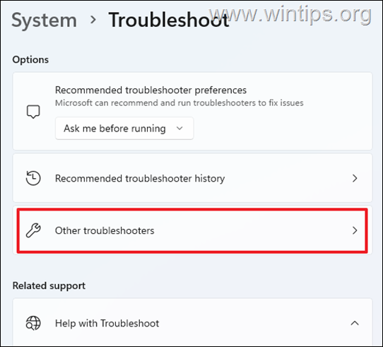 Other troubleshooters