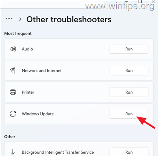 Run the Windows Update Troubleshooter