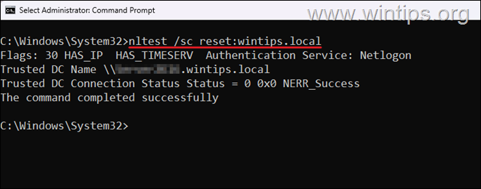 Reset the Secure Channel with NLTEST