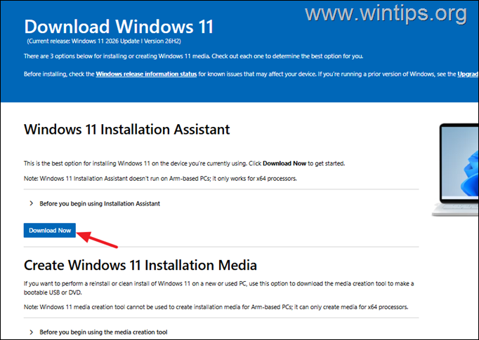 Download Windows 11 Installation Assistant