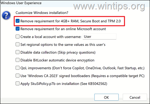 Rufus - Remove Windows 11 Requirements