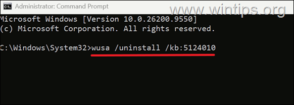 wusa /uninstall /kb:5124010 
