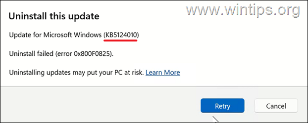 How to FIX Windows Update Error 0x800F0825 